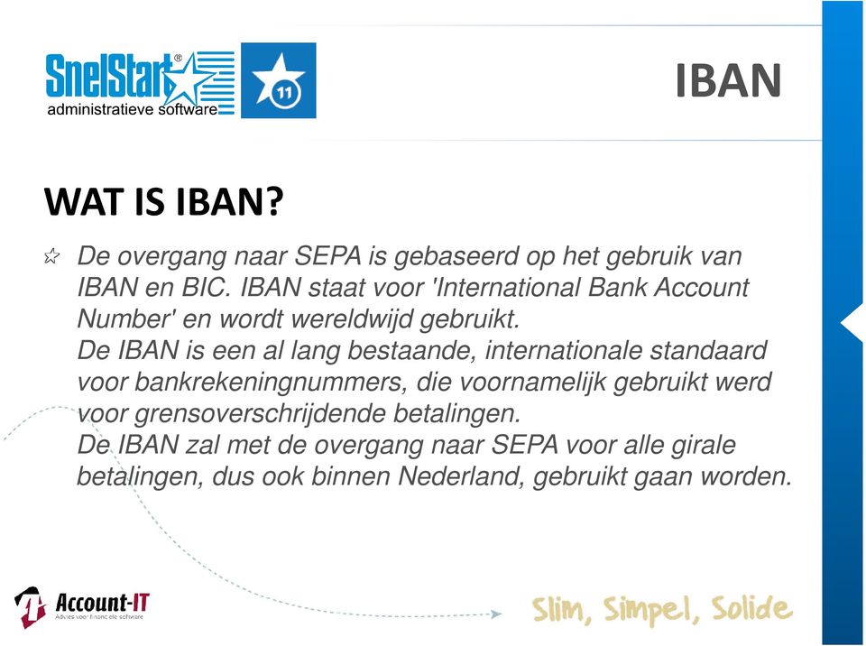 De IBAN is een al lang bestaande, internationale standaard voor bankrekeningnummers, die voornamelijk