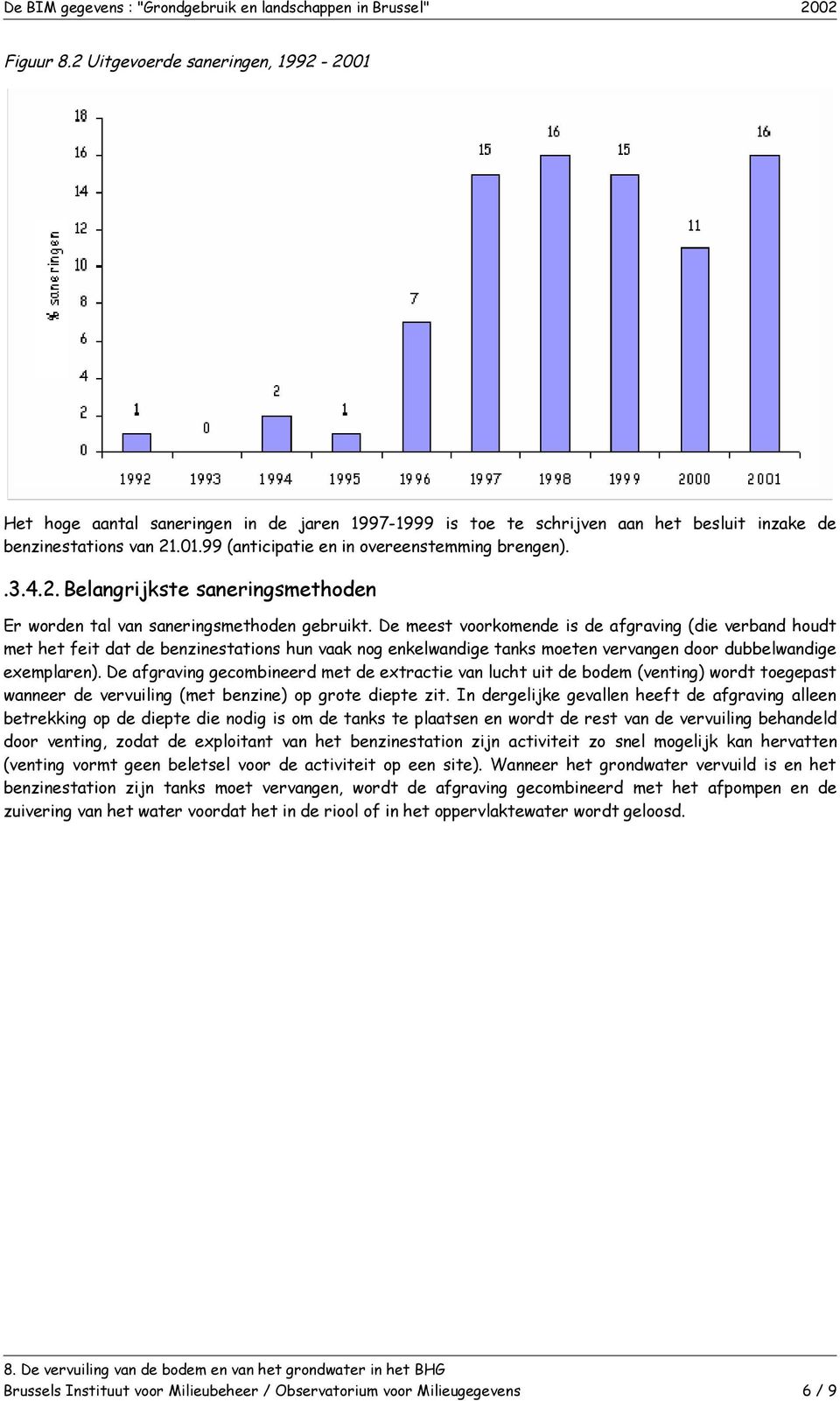 De meest voorkomende is de afgraving (die verband houdt met het feit dat de benzinestations hun vaak nog enkelwandige tanks moeten vervangen door dubbelwandige exemplaren).