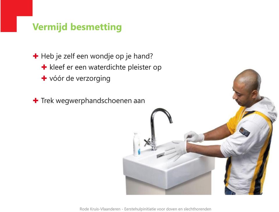 kleef er een waterdichte pleister