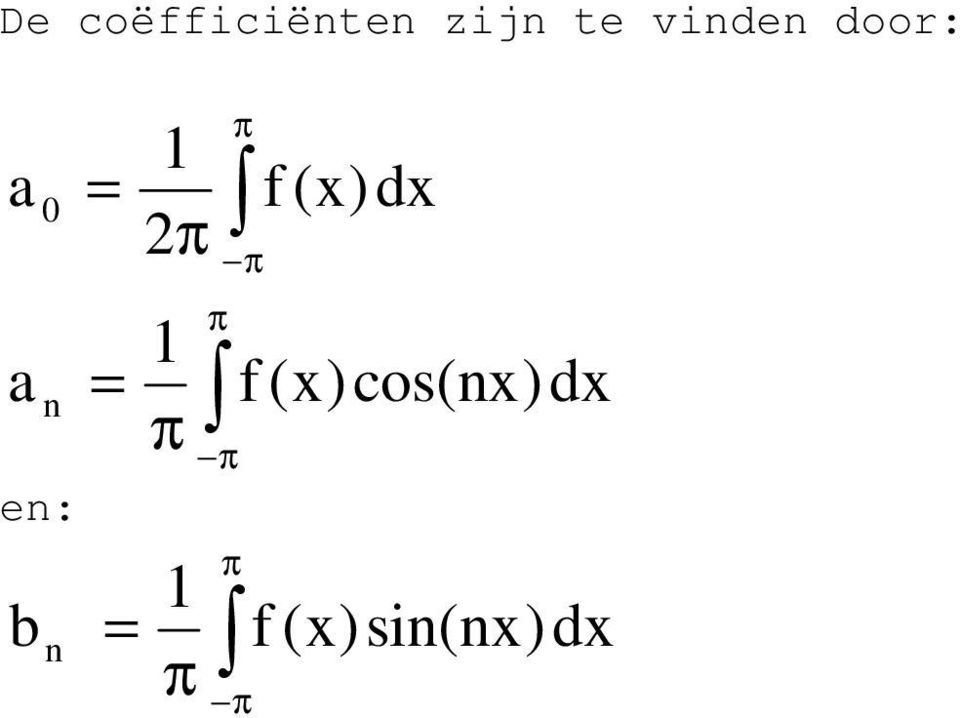 f (x) 2 dx π 1 π π = f (x)