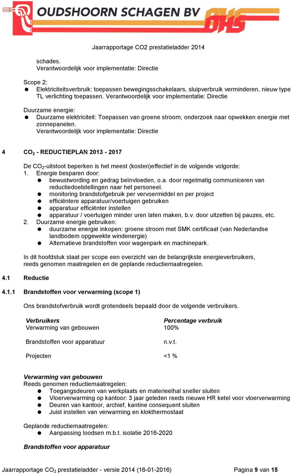 Verantwoordelijk voor implementatie: Directie 4 CO 2 - REDUCTIEPLAN 2013-2017 De CO 2 -uitstoot beperken is het meest (kosten)effectief in de volgende volgorde: 1.