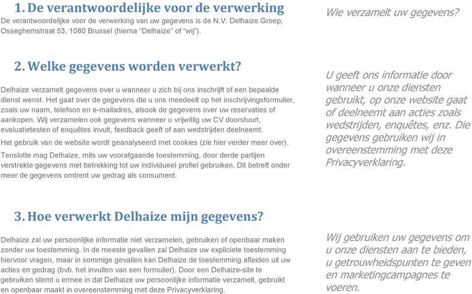 Het gaat over de gegevens die u ons meedeelt op het inschrijvingsformulier, zoals uw naam, telefoon en e-mailadres, alsook de gegevens over uw reservaties of aankopen.