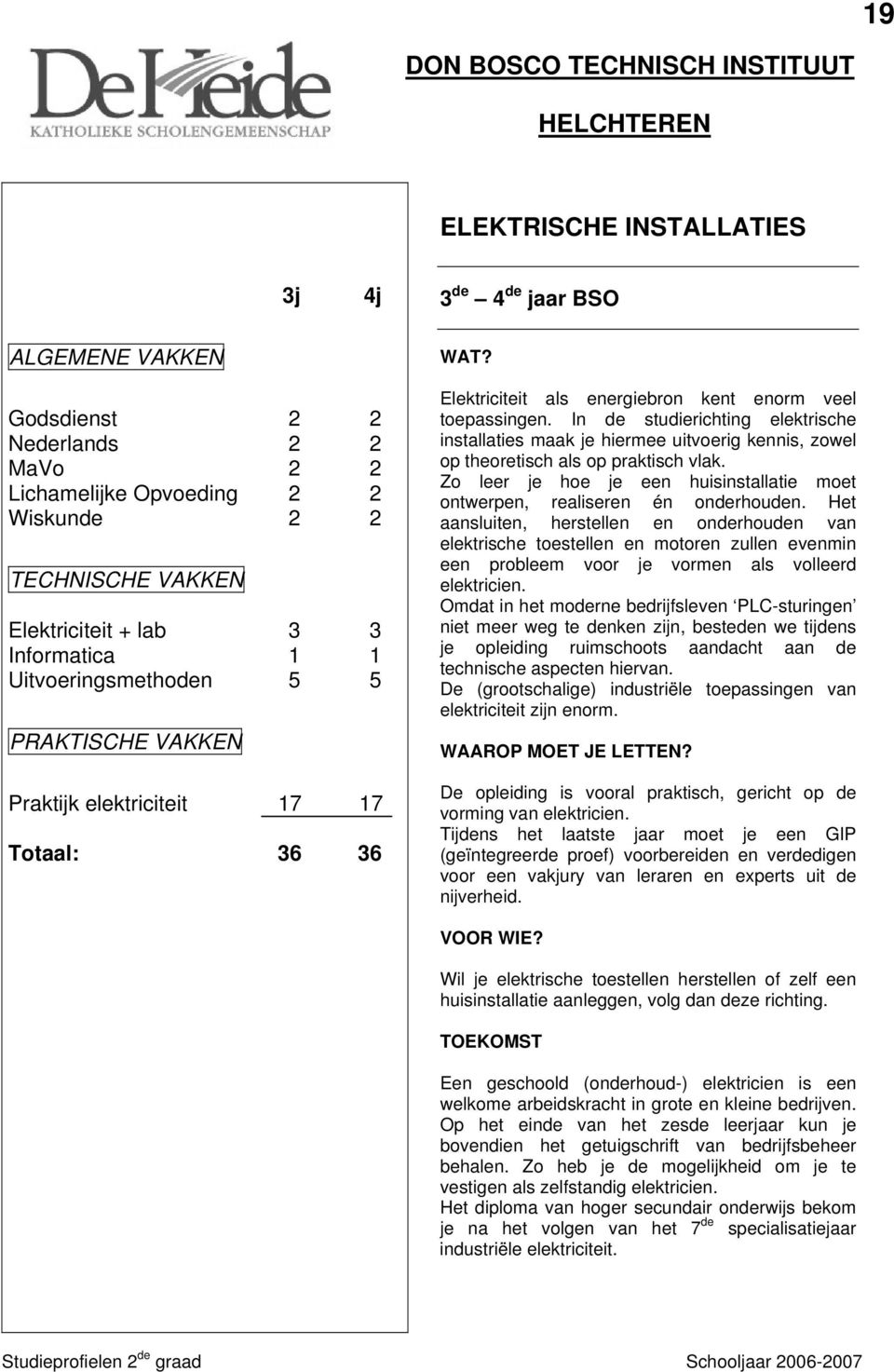 In de studierichting elektrische installaties maak je hiermee uitvoerig kennis, zowel op theoretisch als op praktisch vlak.