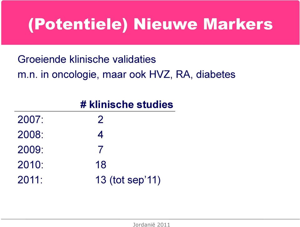 ook HVZ, RA, diabetes # klinische studies