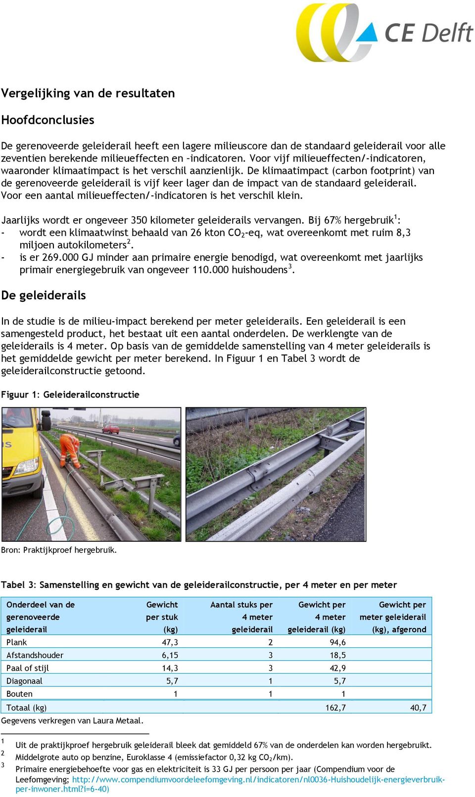 Voor een aantal milieueffecten/-indicatoren is het verschil klein. Jaarlijks wordt er ongeveer 350 kilometer s vervangen.