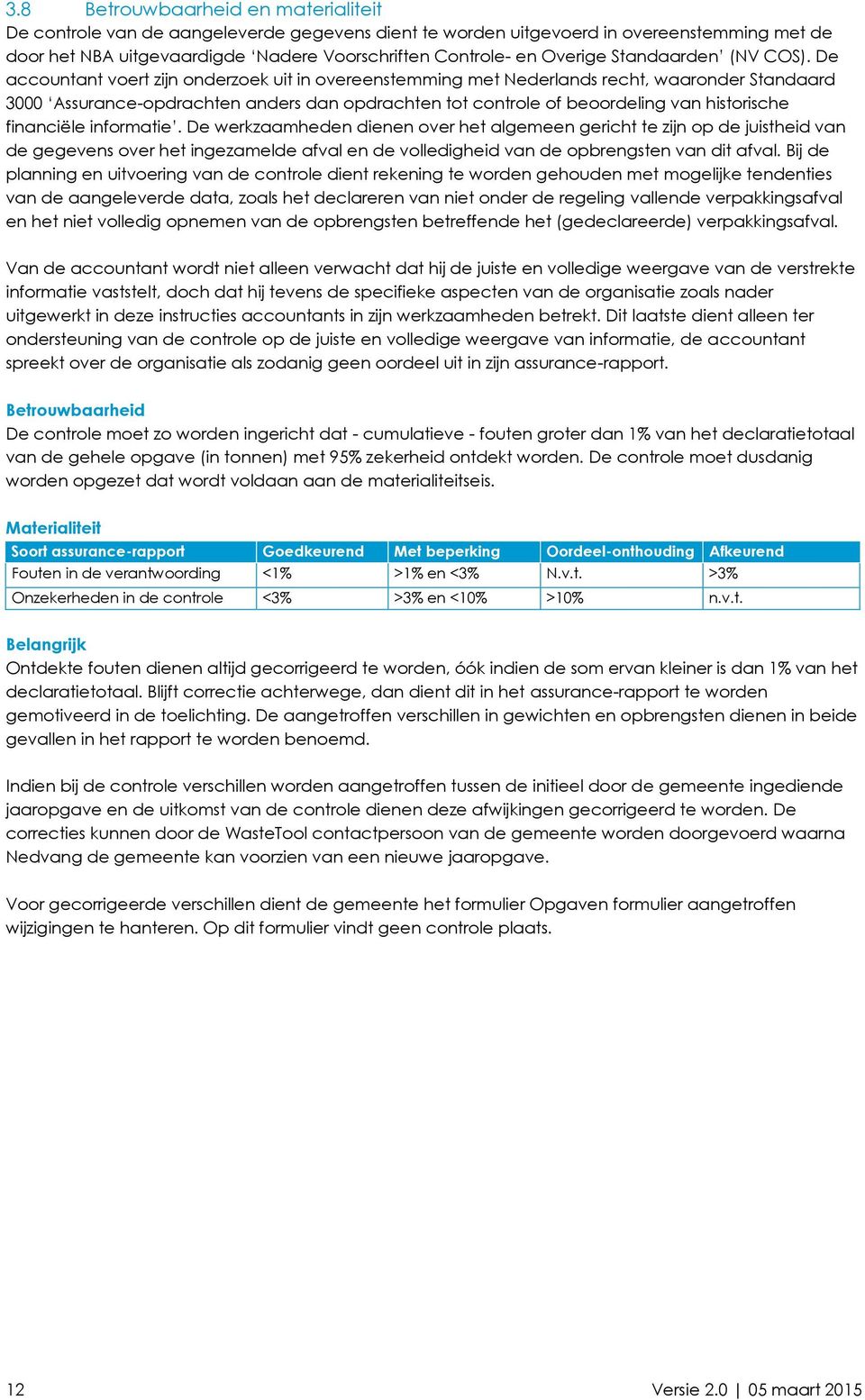 De accountant voert zijn onderzoek uit in overeenstemming met Nederlands recht, waaronder Standaard 3000 Assurance-opdrachten anders dan opdrachten tot controle of beoordeling van historische