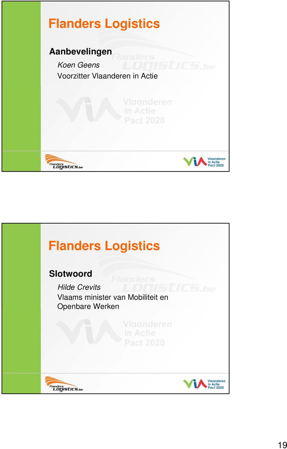 Flanders Logistics Slotwoord Hilde Crevits Vlaams