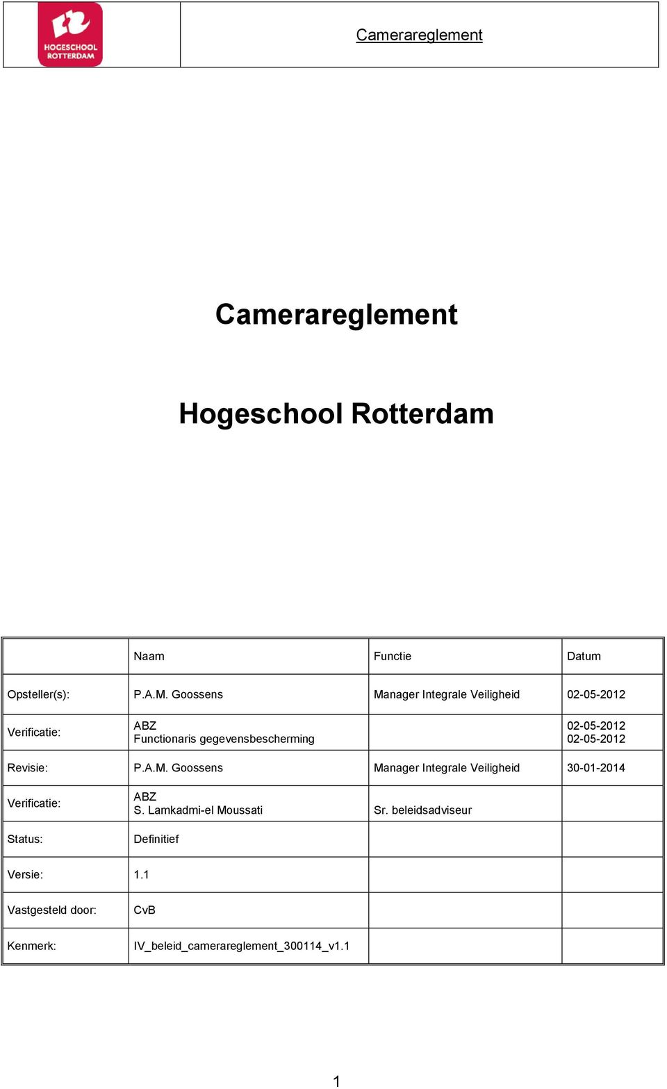 02-05-2012 02-05-2012 Revisie: P.A.M.