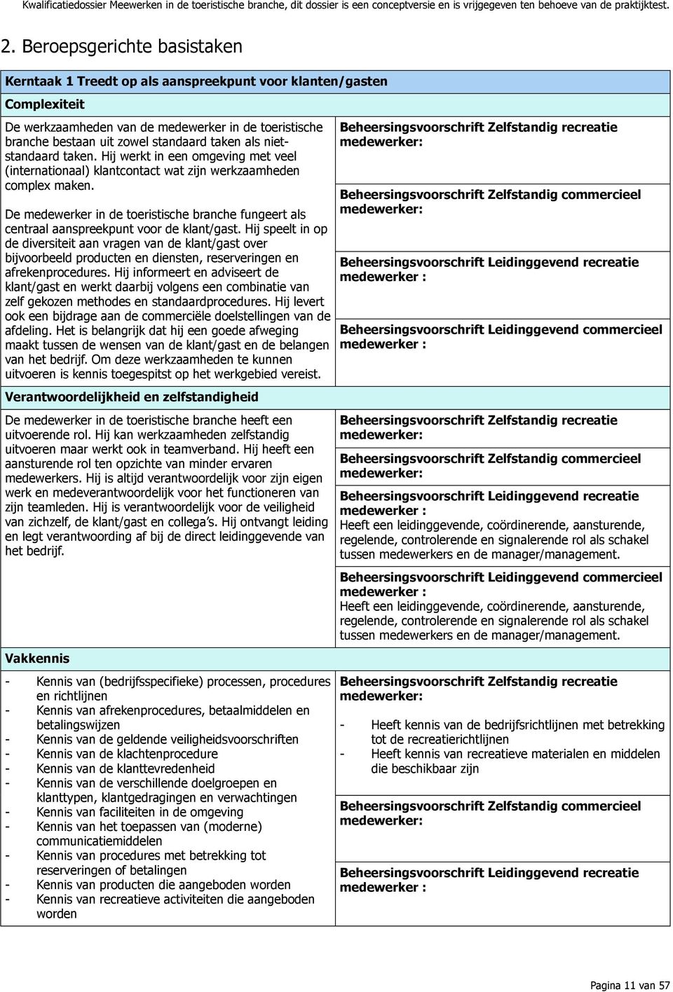 De medewerker in de toeristische branche fungeert als centraal aanspreekpunt voor de klant/gast.