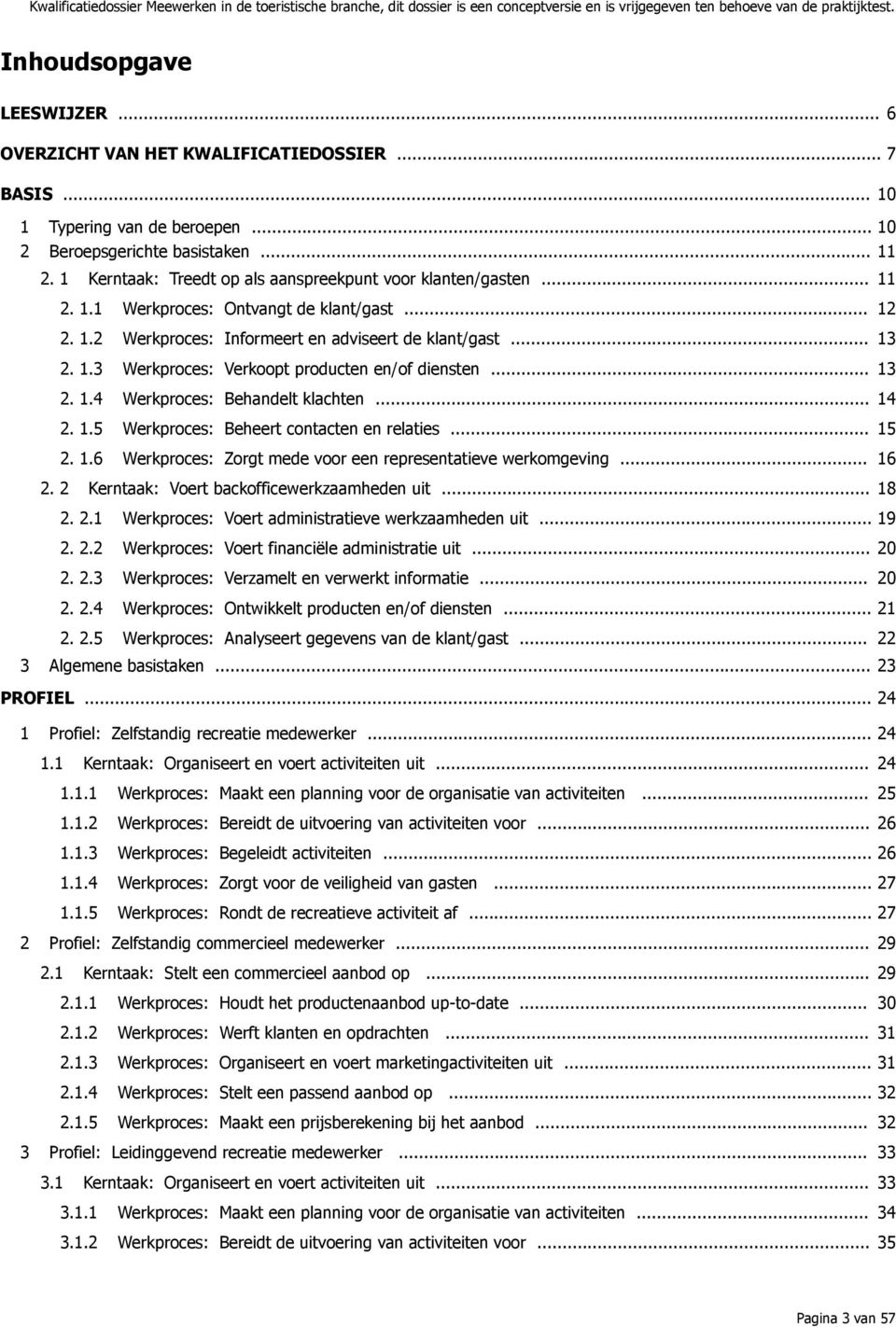 .. 13 2. 1.4 Werkproces: Behandelt klachten... 14 2. 1.5 Werkproces: Beheert contacten en relaties... 15 2. 1.6 Werkproces: Zorgt mede voor een representatieve werkomgeving... 16 2.