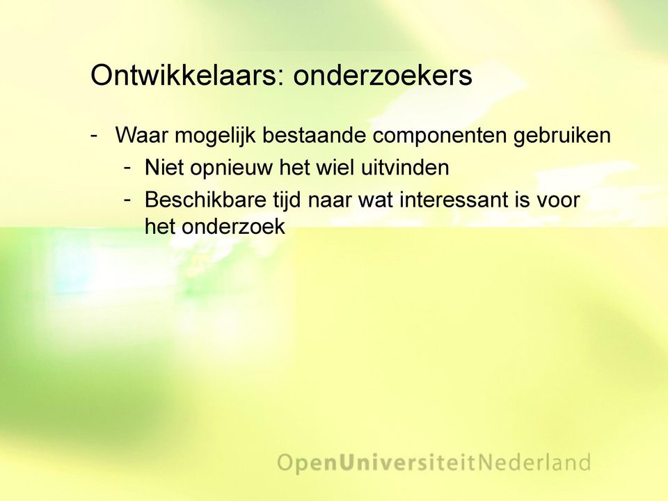 opnieuw het wiel uitvinden Beschikbare