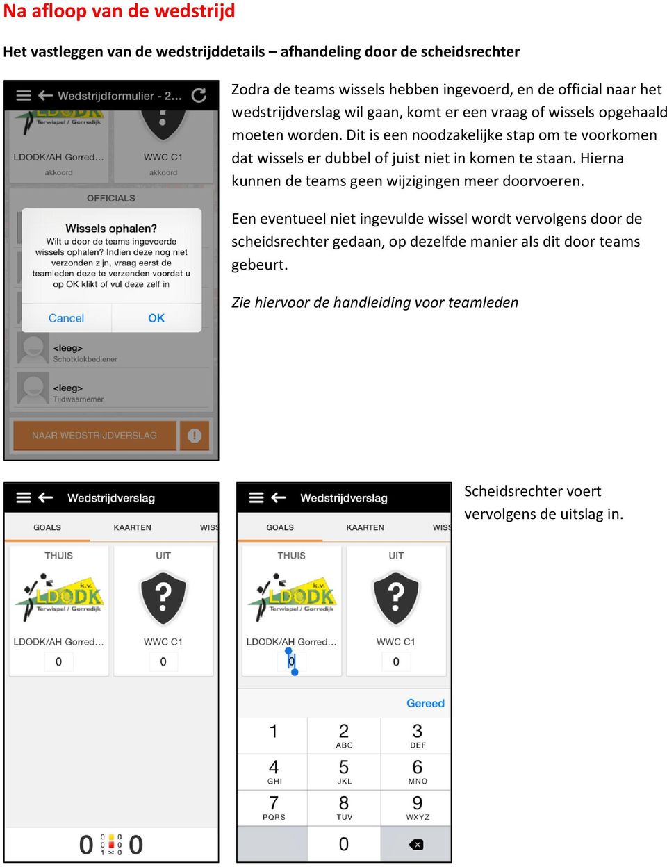 Dit is een noodzakelijke stap om te voorkomen dat wissels er dubbel of juist niet in komen te staan. Hierna kunnen de teams geen wijzigingen meer doorvoeren.