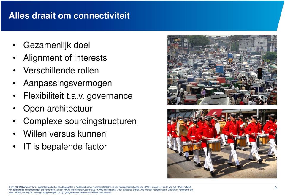 Flexibiliteit tav governance Open architectuur Complexe