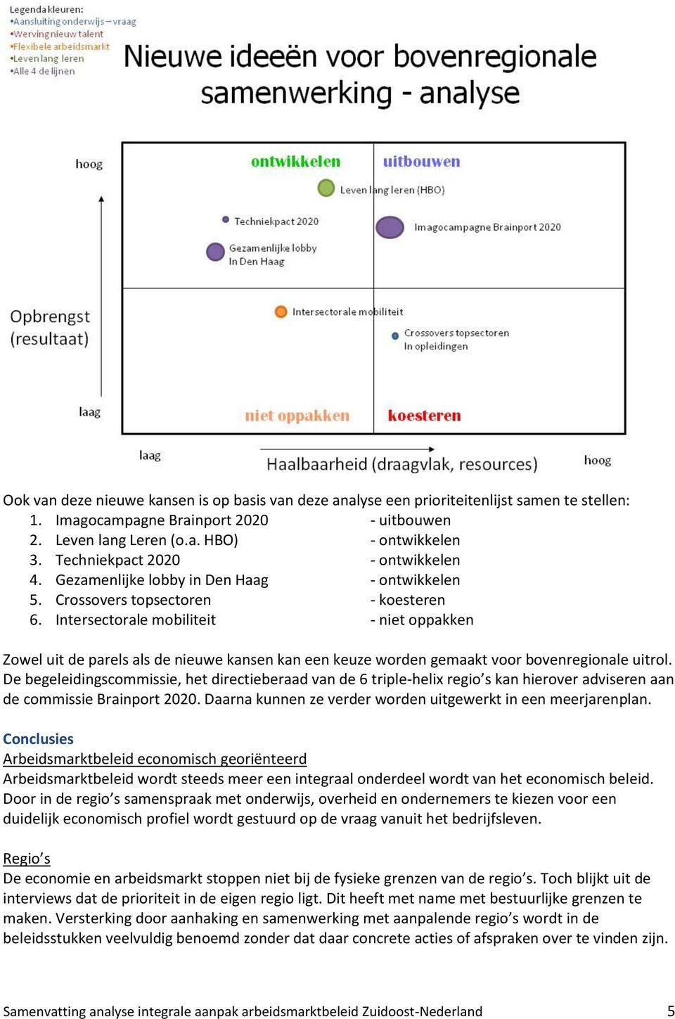 Intersectorale mobiliteit - niet oppakken Zowel uit de parels als de nieuwe kansen kan een keuze worden gemaakt voor bovenregionale uitrol.