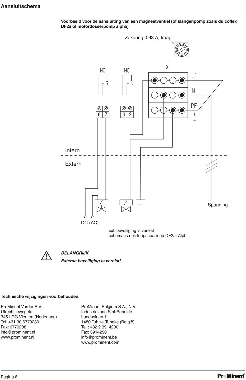 Technische wijzigingen voorbehouden. ProMinent Verder B.V. Utrechtseweg 4a 3451 GG Vleuten (Nederland) Tel: +31 30 6779280 Fax: 6779288 info@prominent.nl www.