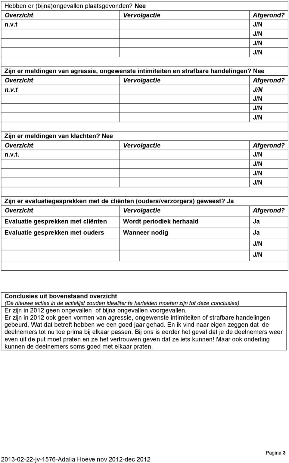 Ja Overzicht Vervolgactie Afgerond?