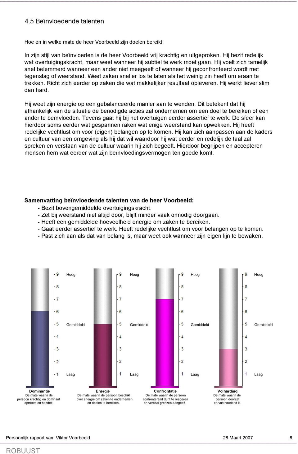 Hij voelt zich tamelijk snel belemmerd wanneer een ander niet meegeeft of wanneer hij geconfronteerd wordt met tegenslag of weerstand.