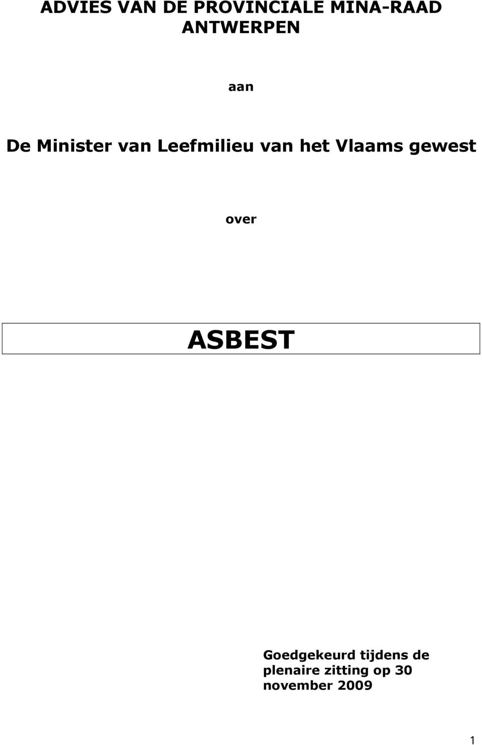 van het Vlaams gewest over ASBEST