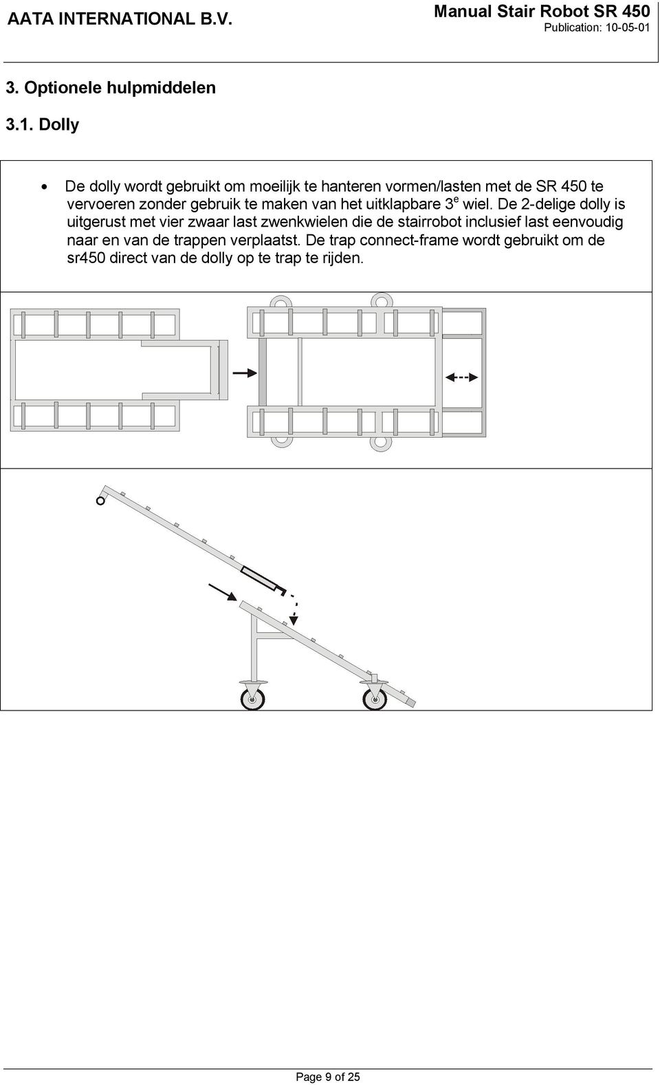 gebruik te maken van het uitklapbare 3 e wiel.