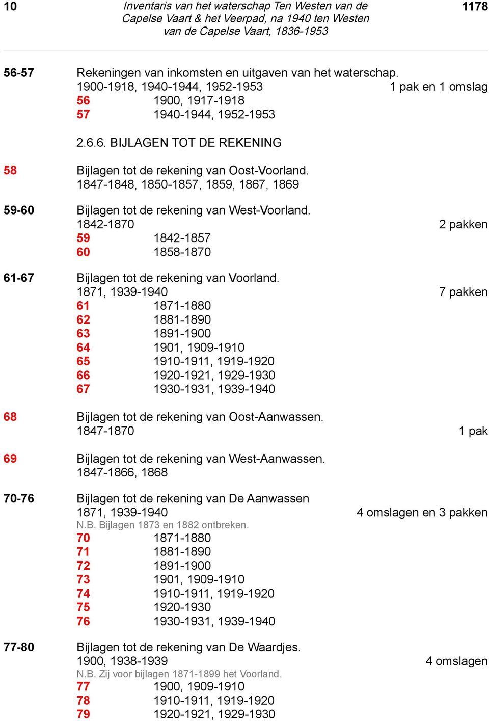 1847-1848, 1850-1857, 1859, 1867, 1869 59-60 Bijlagen tot de rekening van West-Voorland. 1842-1870 2 pakken 59 1842-1857 60 1858-1870 61-67 Bijlagen tot de rekening van Voorland.