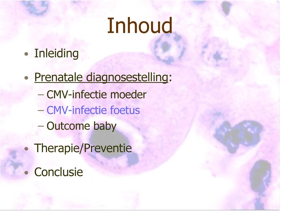 moeder CMV-infectie foetus