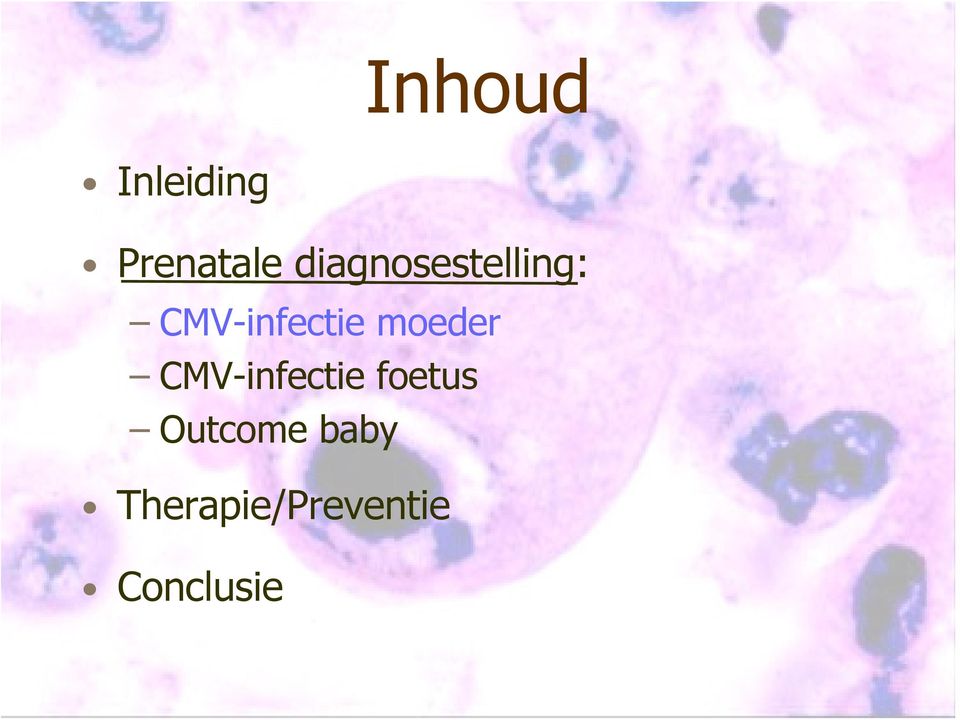 moeder CMV-infectie foetus