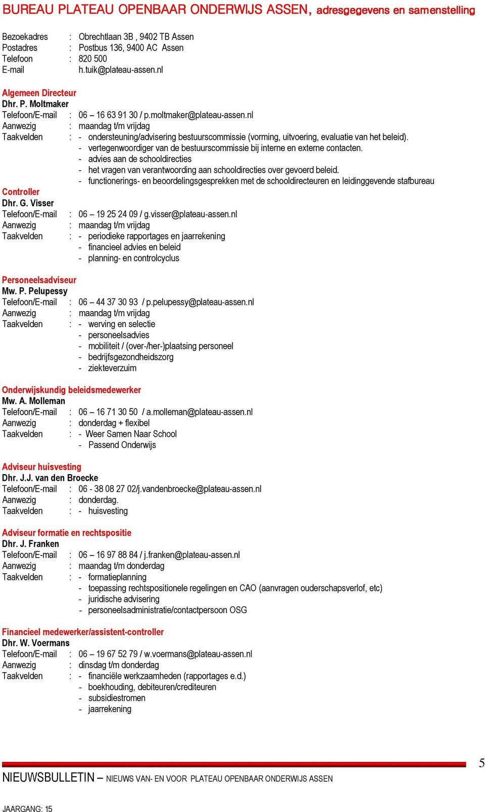 nl Aanwezig : maandag t/m vrijdag Taakvelden Controller Dhr. G.