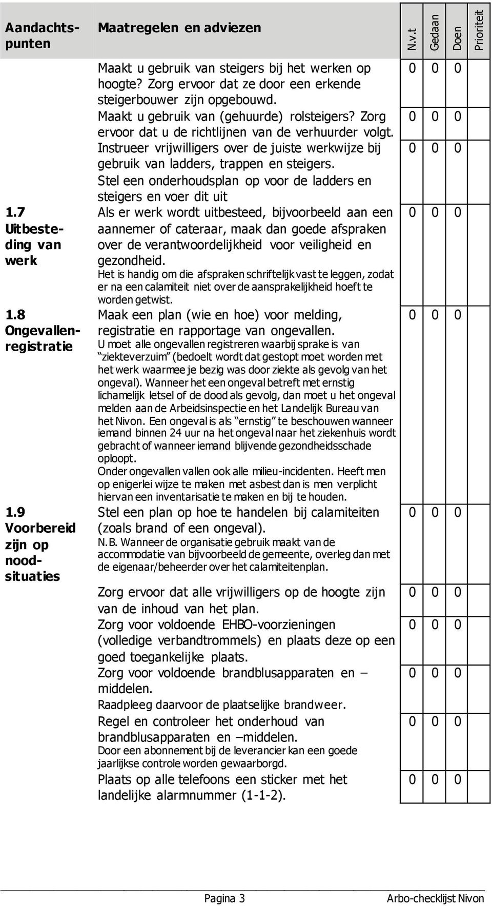 Instrueer vrijwilligers over de juiste werkwijze bij gebruik van ladders, trappen en steigers.