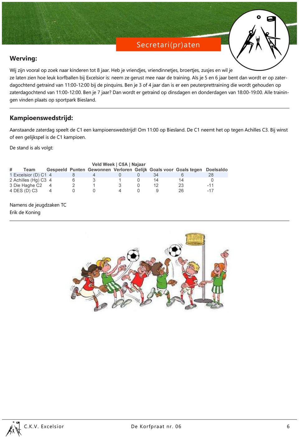 Als je 5 en 6 jaar bent dan wordt er op zaterdagochtend getraind van 11:00-12:00 bij de pinquins.