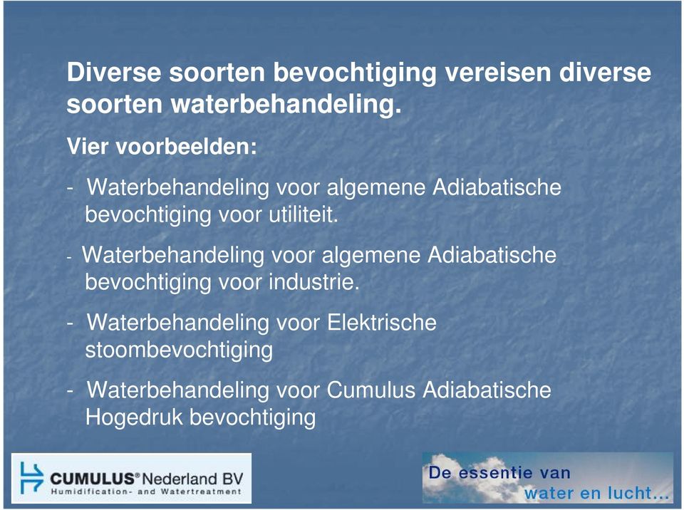 utiliteit. - Waterbehandeling voor algemene Adiabatische bevochtiging voor industrie.