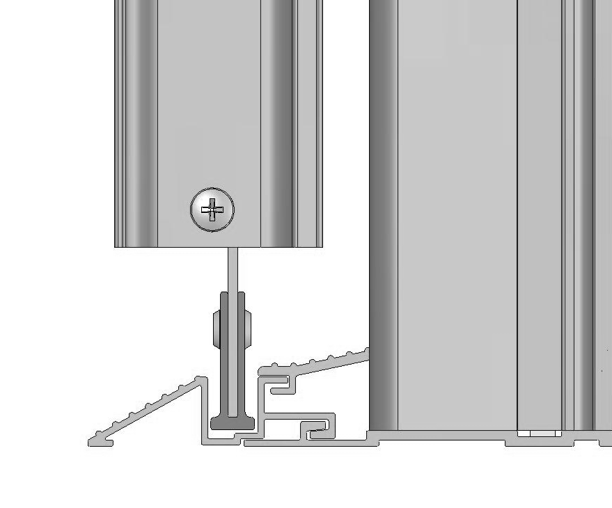 EINDMONTAGE DEUR INSTALLATIE 1. Neem 1 van de deurhelften en zet de deurwielen in het deurspoor (Diagram OO). Zorg ervoor dat de deur er goed in valt zoals in diagram PP. Schuif de deur er daarna in.