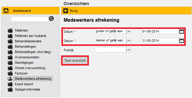 Figuur 15: verwijsdiagnose intypen om hierop te filteren Zodra u hier in het veld direct onder de titel Verwijsdiagnose de diagnose intypt, dan wordt het scherm zo aangepast dat het wordt gegroepeerd