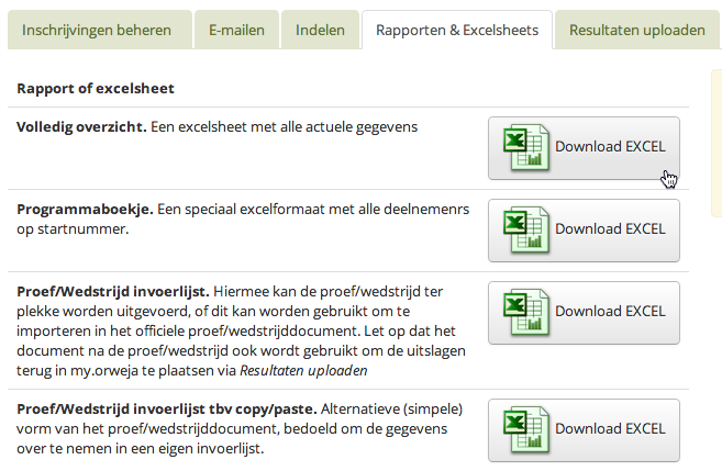 BELANGRIJK! Klik na het maken van de groepen en het hernummeren ALTIJD op de knop Indeling opslaan. Doet u dit niet dan gaat uw indeling verloren wanneer u dit scherm verlaat. 4.