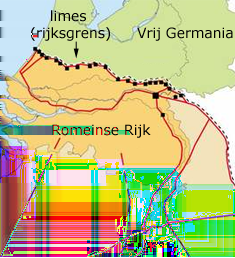 Romeinse grens in Nederland De Limes was een zone tussen het Romeinse rijk en de gebieden die niet door de Romeinen bezet waren.