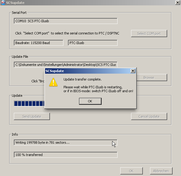 Updaten firmware SCS Pactor modem http://www.scs-ptc.com/search?