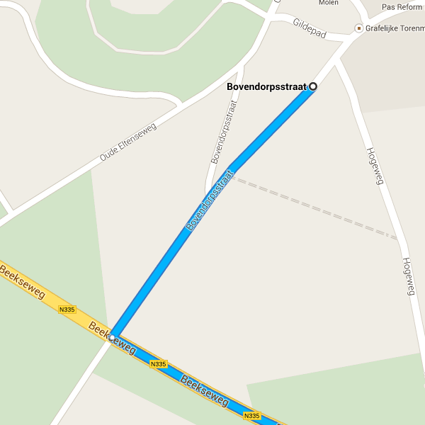 14. Weg vervolgen naar Terborgseweg/N335 Ga verder op de N335 Ga rechtdoor over 2 rotondes 4,3 km Sla rechtsaf naar de Bovendorpsstraat 350 m / 44 sec. 26,2 km / 30 min.