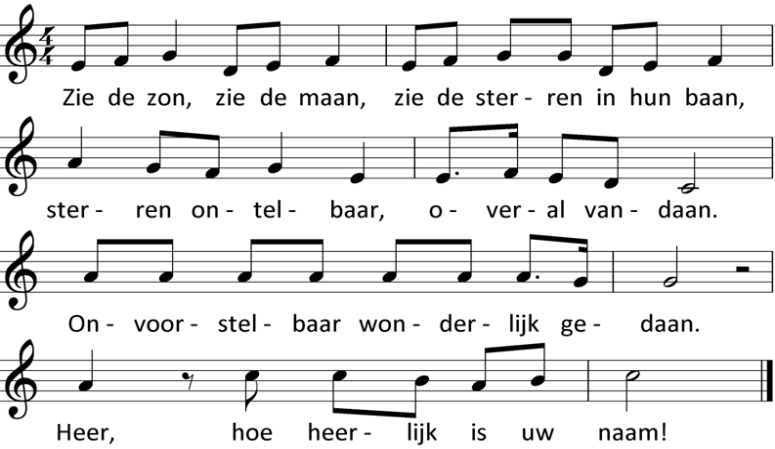 LITURGIE muziek voor de dienst intochtspsalm psalm 8b de gemeente gaat staan kindercantorij kindercantorij Hoor de zee, hoor de wind, hoor de regen als hij zingt Druppels ontelbaar in de oceaan