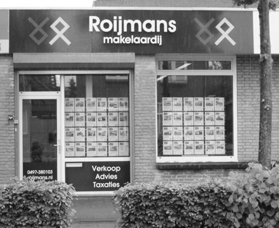 ONS VOLLEDIGE AANBOD VINDT U OP WWW.ROIJMANS.NL Hier vindt U een ruim overzicht van onze huur- en koopwoningen, bedrijfspanden en ons gevarieerde aanbod in Belgische woningen!