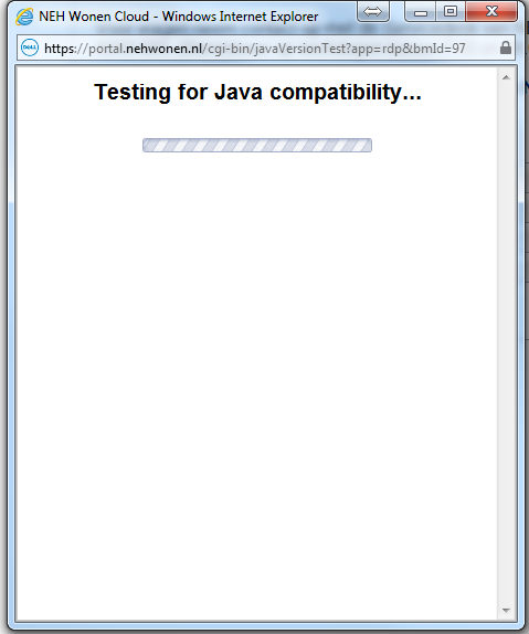 Inloggen via Java Voor inloggen via Java is noodzakelijk dat de instructies onder het hoofdstuk Voordat u kunt inloggen volledig zijn uitgevoerd en dat de laatste versie van Java correct