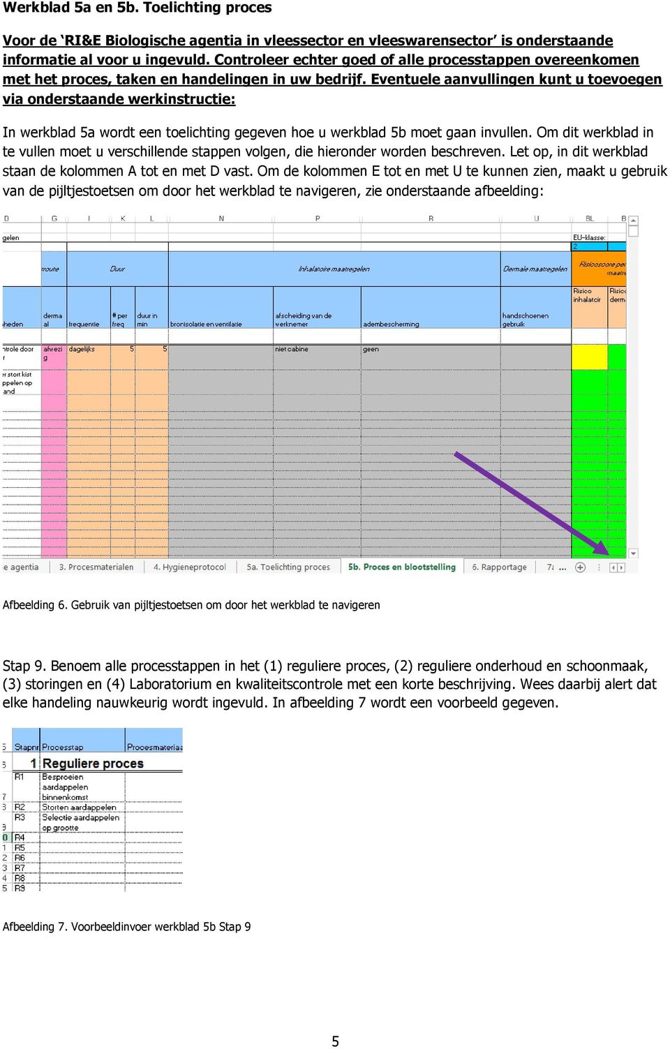 Eventuele aanvullingen kunt u toevoegen via onderstaande werkinstructie: In werkblad 5a wordt een toelichting gegeven hoe u werkblad 5b moet gaan invullen.