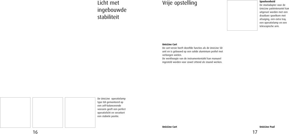 UnicLine Cart De cart-versie heeft dezelfde functies als de UnicLine 5D unit en is gebouwd op een solide aluminium profiel met verborgen wielen.