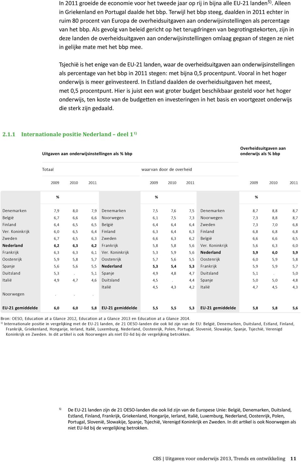 Als gevolg van beleid gericht op het terugdringen van begrotingstekorten, zijn in deze landen de overheidsuitgaven aan onderwijsinstellingen omlaag gegaan of stegen ze niet in gelijke mate met het