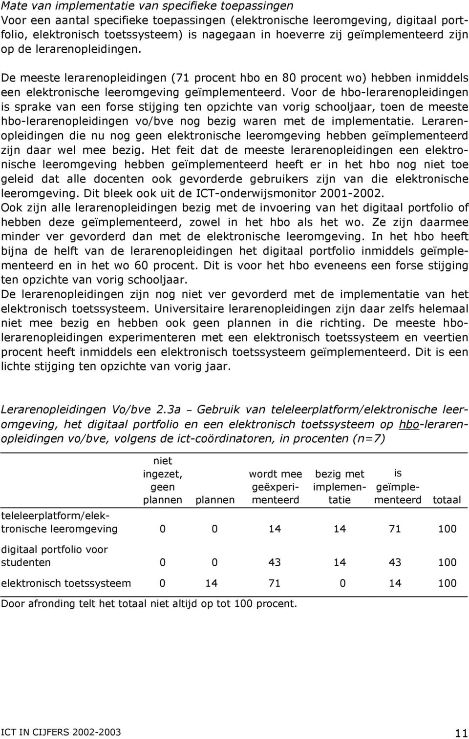 Voor de hbo-lerarenopleidingen is sprake van een forse stijging ten opzichte van vorig schooljaar, toen de meeste hbo-lerarenopleidingen vo/bve nog bezig waren met de implementatie.