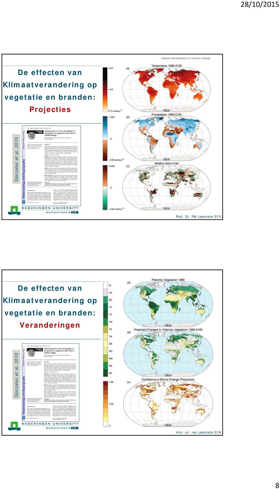 Rik Leemans S15  Veranderingen Gonzalez et al. 2010 Prof.