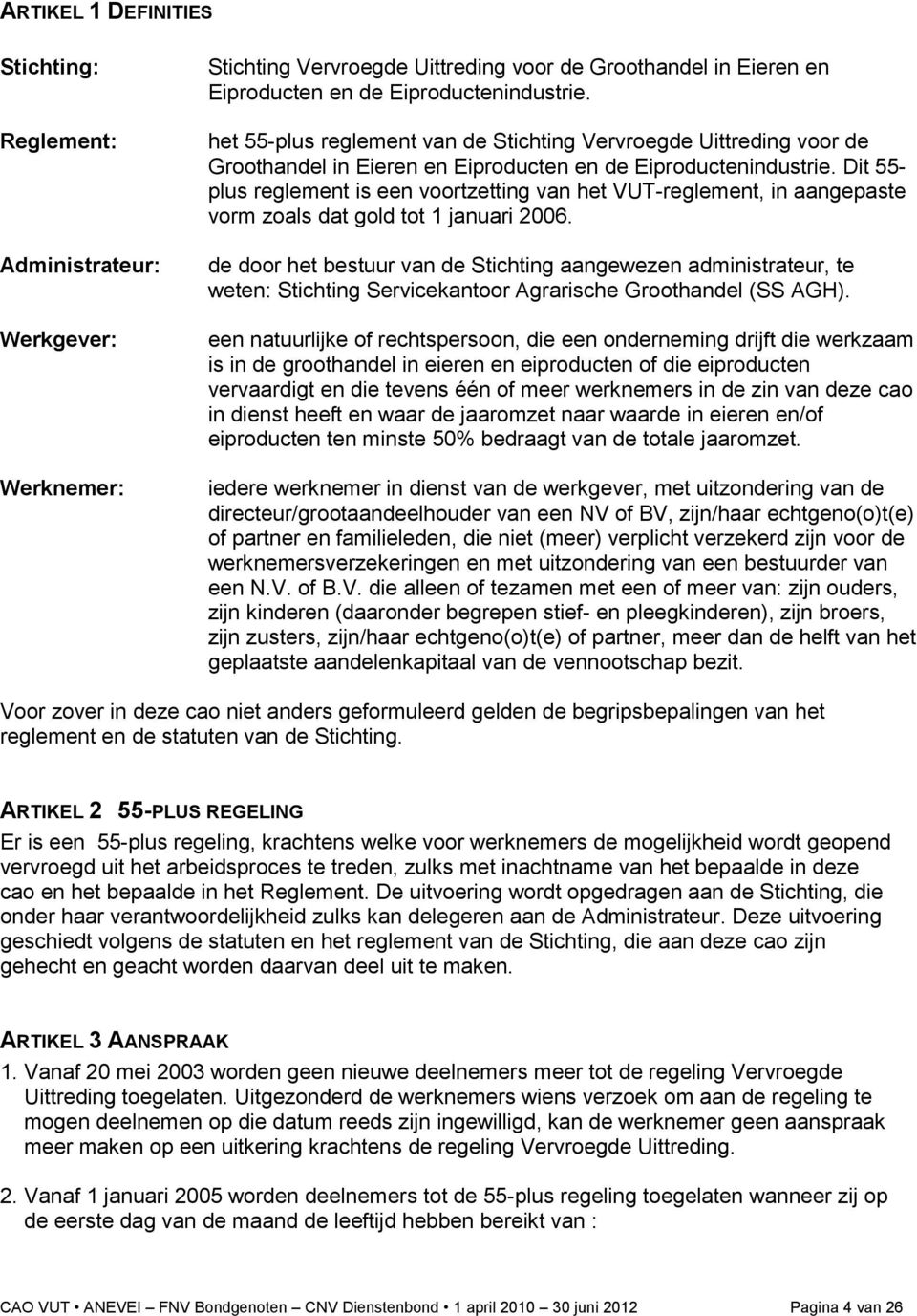 Dit 55- plus reglement is een voortzetting van het VUT-reglement, in aangepaste vorm zoals dat gold tot 1 januari 2006.