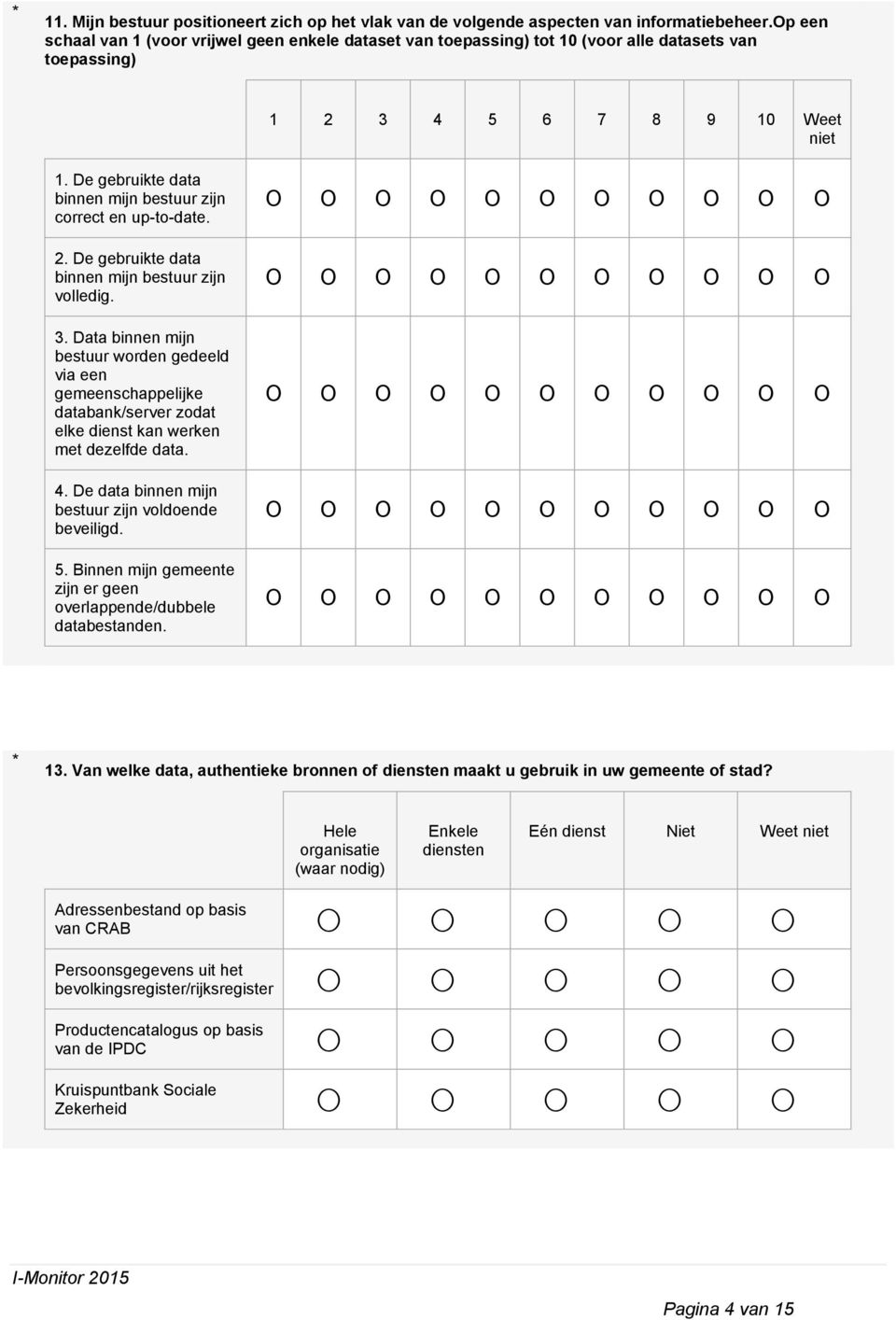 De gebruikte data binnen mijn bestuur zijn crrect en up-t-date. 2. De gebruikte data binnen mijn bestuur zijn vlledig. 3.