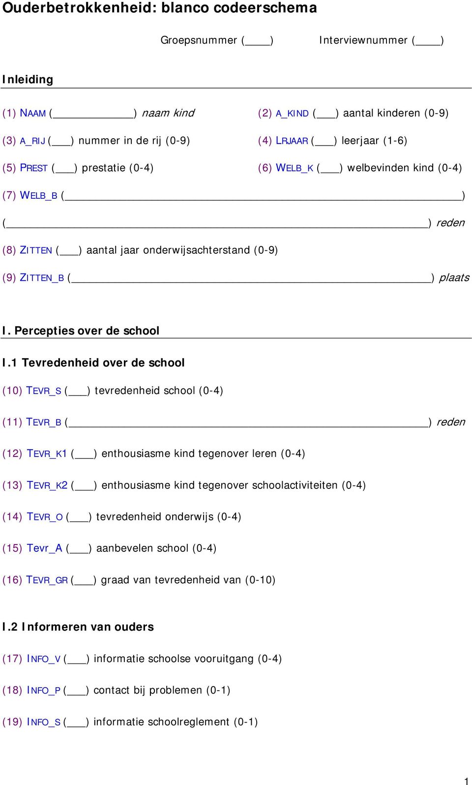 Percepties over de school I.