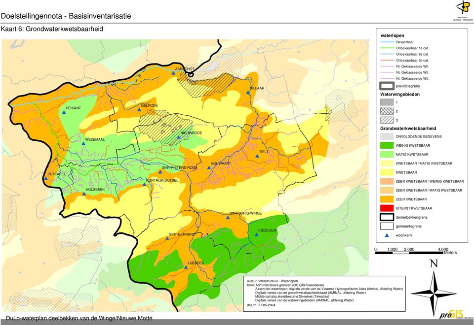 KWETSBAAR ZEER KWETSBAAR SINT-BERNARD SINT-JORIS-WINGE KIEZEGEM UITERST KWETSBAAR demerbekkengrens gemeentegrens woonkern LUBBEEK auteur: Infrastructuur - Waterlopen Digitale