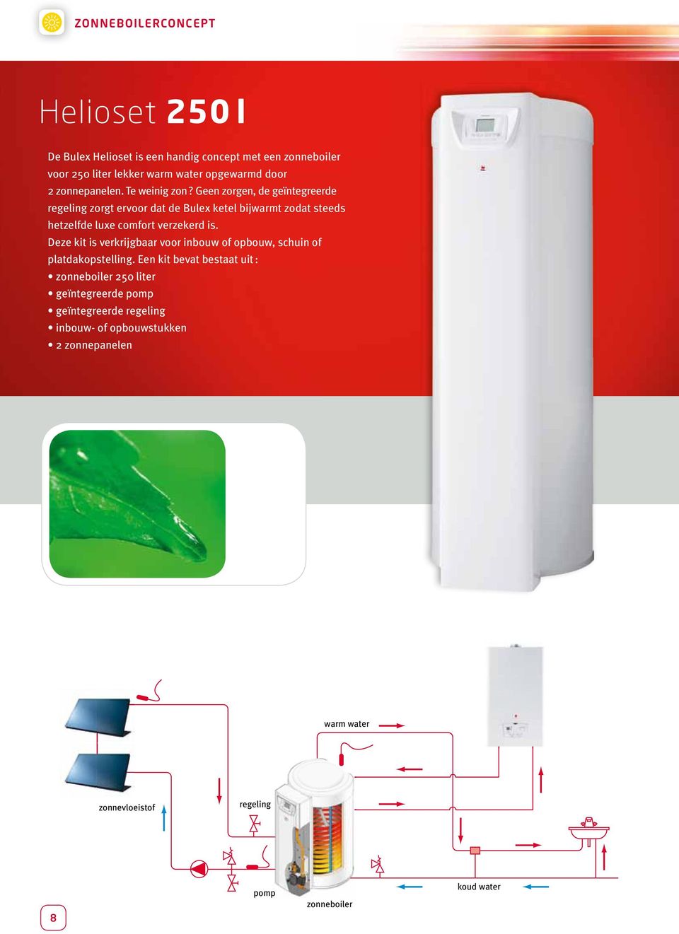 Geen zorgen, de geïntegreerde regeling zorgt ervoor dat de Bulex ketel bijwarmt zodat steeds hetzelfde luxe comfort verzekerd is.