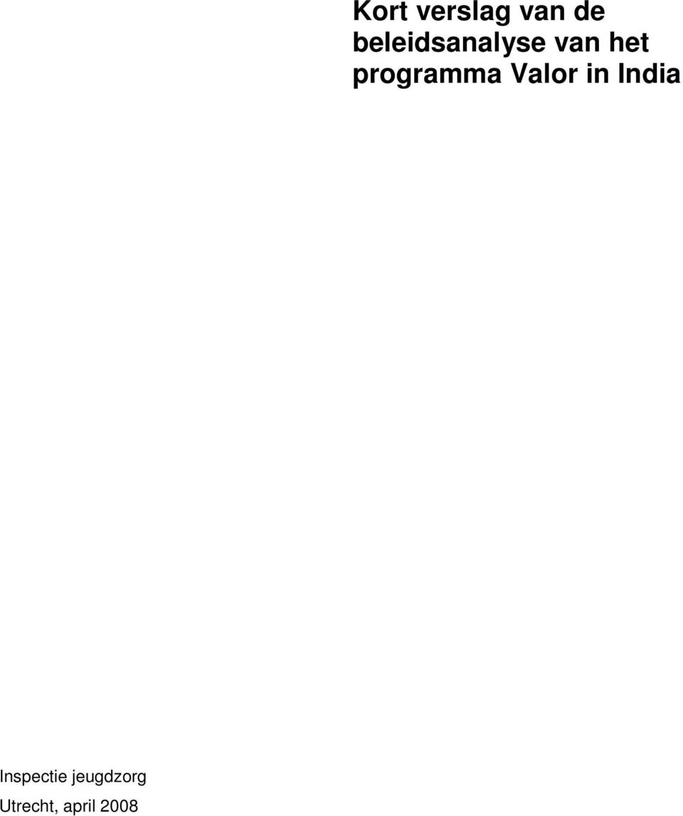 programma Valor in India
